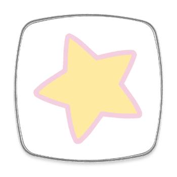 Pastel Sweetness Star - Viereckiger Kühlschrankmagnet - Weiß - Vorne
