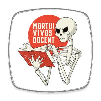 Mortui Vivos Docent - Square fridge magnet - white - Front