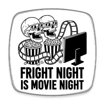 Fright Night Horror Movie Night Design - Viereckiger Kühlschrankmagnet - Weiß - Vorne