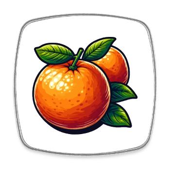 Oranges cartoon éclatantes - Magnet carré - blanc - Devant