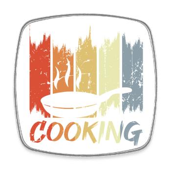 Vintage Cooking - Square fridge magnet - white - Front