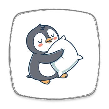 Pastell-Kuschelpinguin - Viereckiger Kühlschrankmagnet - Weiß - Vorne