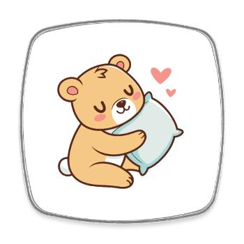 Weicher Kuschel-Teddybär - Viereckiger Kühlschrankmagnet - Weiß - Vorne