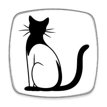 Cat Drawing - Square fridge magnet - white - Front