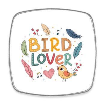 Amoureux des oiseaux - Magnet carré - blanc - Devant