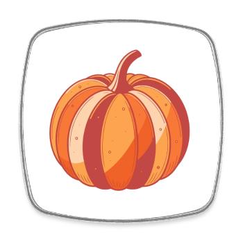 Pumpkin Pop Art Herbst - Viereckiger Kühlschrankmagnet - Weiß - Vorne