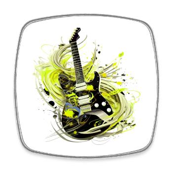 guitare électrique guitare guitariste instrument de musique rock - Magnet carré - blanc - Devant