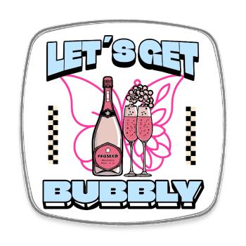 Let's Get Bubbly – Prosecco Spritz Vibes, Bachelor Party - Square fridge magnet - white - Front