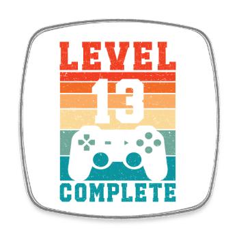 13. Geburtstag Level 13 Complete 13 Jahre Gamer  - Viereckiger Kühlschrankmagnet - Weiß - Vorne