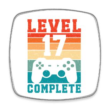 17. Geburtstag Level 17 Complete 17 Jahre Gamer  - Viereckiger Kühlschrankmagnet - Weiß - Vorne