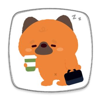 Schläfriger Deutscher Schäferhund-Kaffee - Viereckiger Kühlschrankmagnet - Weiß - Vorne