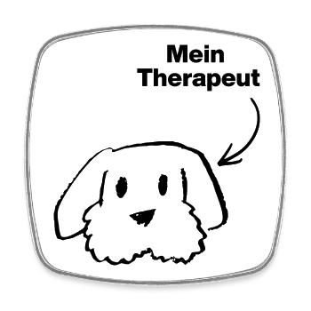 MEIN THERAPEUT: HUND! 🐶 DOGLOVER FELLNASEN HUNDE - Viereckiger Kühlschrankmagnet - Weiß - Vorne