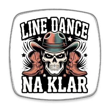 Line Dance Na Klar Skull - Viereckiger Kühlschrankmagnet - Weiß - Vorne