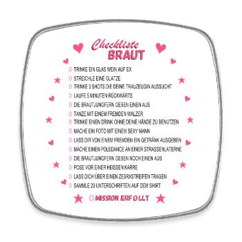 Bridal Checklist Pink - Square fridge magnet - white - Front
