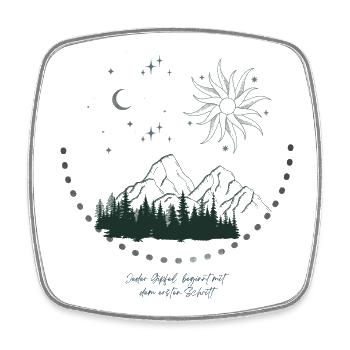 Top - Square fridge magnet - white - Front