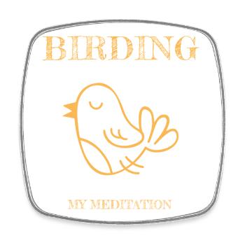 Birding is My Meditation - Square fridge magnet - white - Front