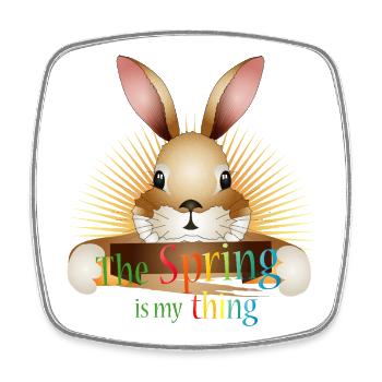 Radiant Rabbit – The Spring is my thing - Square fridge magnet - white - Front