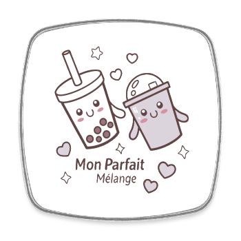 Boba Amis: Mélange Parfait - Magnet carré - blanc - Devant