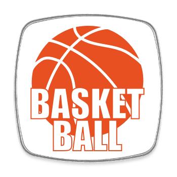 Basketball / Basketball / Basktet-Ball / Sport - Viereckiger Kühlschrankmagnet - Weiß - Vorne