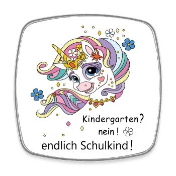 Finally a schoolchild - Square fridge magnet - white - Front