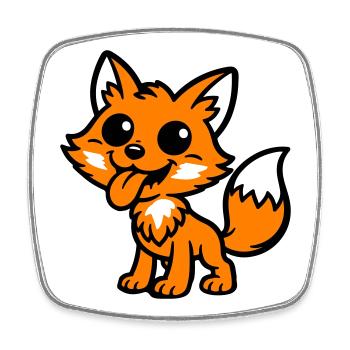 Bande dessinée Fox - Magnet carré - blanc - Devant