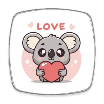 Koala Cœur Amoureux - Magnet carré - blanc - Devant