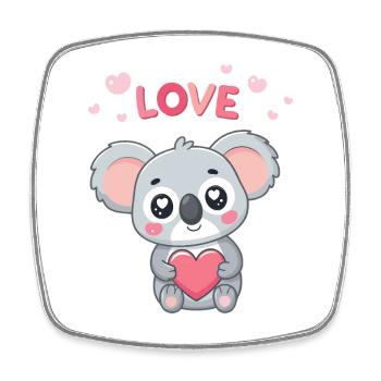 Koala Coeur Doux Amour Pastel - Magnet carré - blanc - Devant
