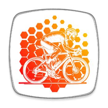 Road Bike Graphic for Road Bike - Square fridge magnet - white - Front