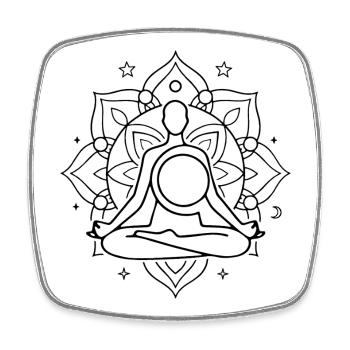 Yoga meditation - Viereckiger Kühlschrankmagnet - Weiß - Vorne