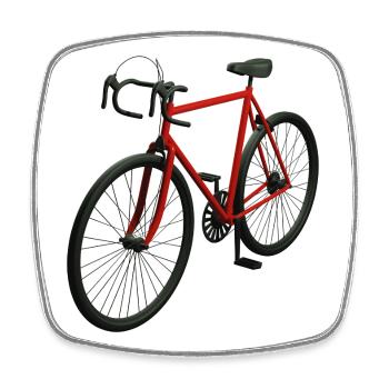 Vélo de route rétro - Magnet carré - blanc - Devant