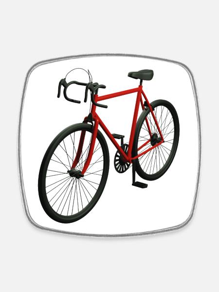 Retro Road Bike - Square fridge magnet - white