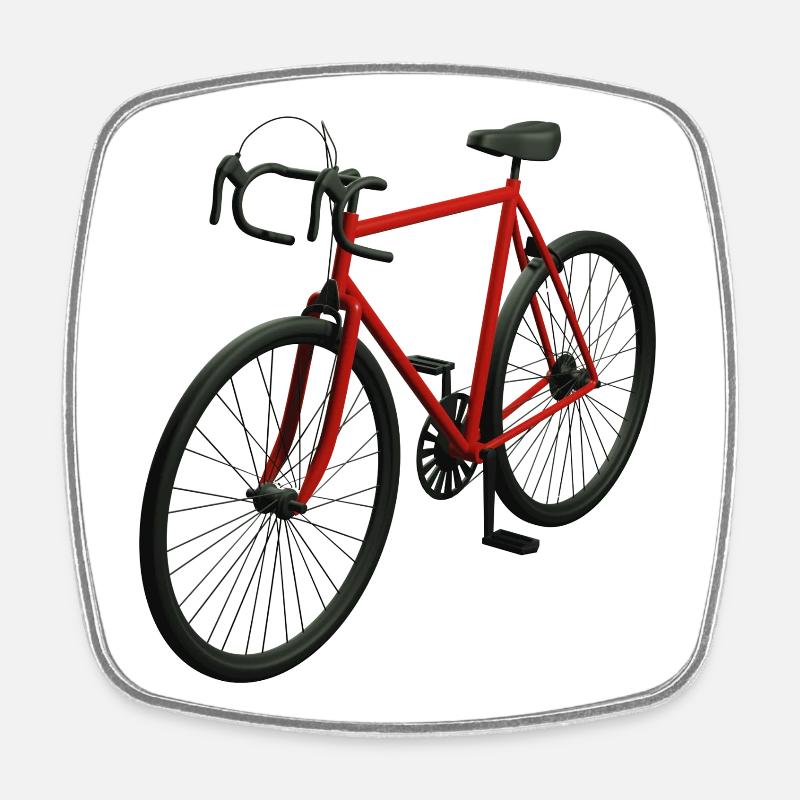 Vélo de route rétro - Magnet carré - blanc