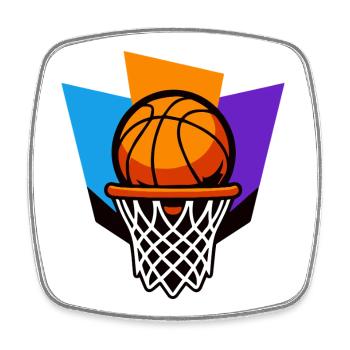 Conception graphique du dunk de panier de basket-ball - Magnet carré - blanc - Devant