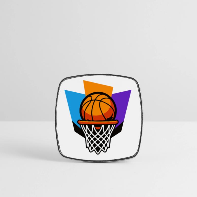 Conception graphique du dunk de panier de basket-ball Magnet carré