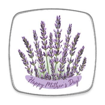 Lavender Heart Mother's Day Motif Best Mom - Square fridge magnet - white - Front
