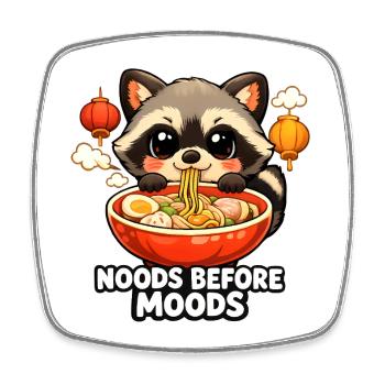 Ramen Noods Before Moods Waschbär - Viereckiger Kühlschrankmagnet - Weiß - Vorne