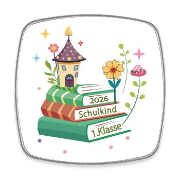 School child 1st grade - Square fridge magnet - white - Front