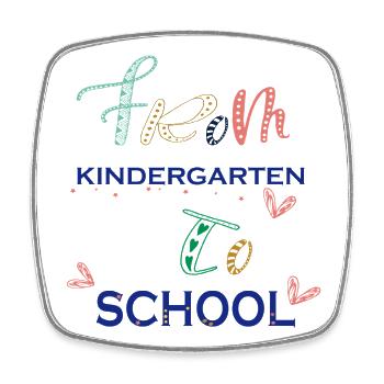 Kindergarten  - Viereckiger Kühlschrankmagnet - Weiß - Vorne