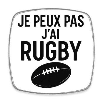 Je peux pas j'ai rugby - Magnet carré - blanc - Devant