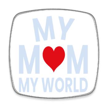 My Mom My World Heart - Square fridge magnet - white - Front