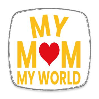 Meine Mutter, meine Welt - Viereckiger Kühlschrankmagnet - Weiß - Vorne