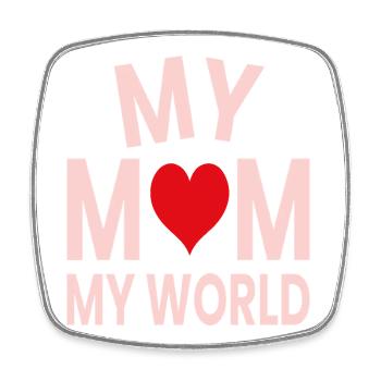 Meine Mutter, meine Welt - Viereckiger Kühlschrankmagnet - Weiß - Vorne