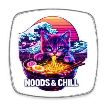 Kanagawa Wave Ramen Bowl Kawaii Japanese - Viereckiger Kühlschrankmagnet - Weiß - Vorne