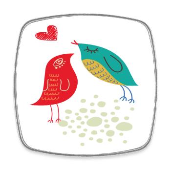 birds in love - Square fridge magnet - white - Front
