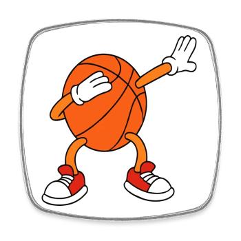 Basketball Dabbing Cartoon lustiges Sportdesign - Viereckiger Kühlschrankmagnet - Weiß - Vorne