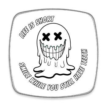 Leben und Teeth.TR - Viereckiger Kühlschrankmagnet - Weiß - Vorne