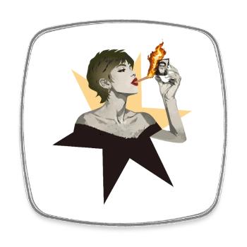 Femme feu 2 - Magnet carré - blanc - Devant