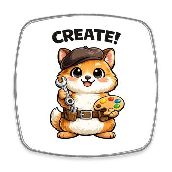 Atelier créatif Kitten Artist - Magnet carré - blanc - Devant