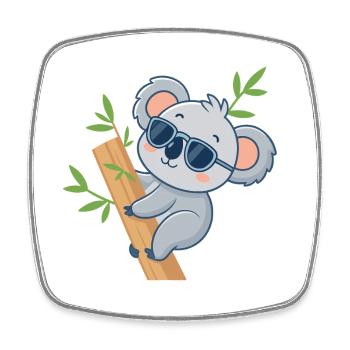 Koala auf Casual Bambus - Viereckiger Kühlschrankmagnet - Weiß - Vorne