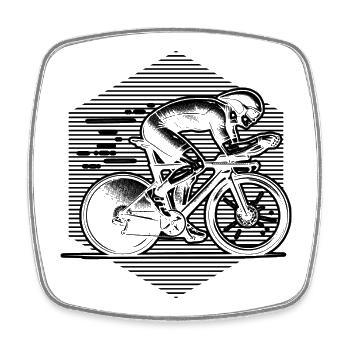 Roadbike artwork for your outfit - Square fridge magnet - white - Front